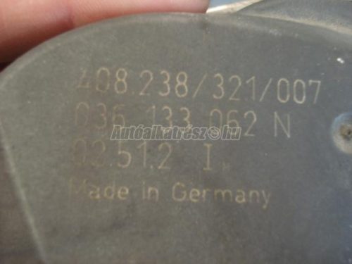 VOLKSWAGEN GOLF IV,  LUPO,  BORA,  GOLF,  POLO,  CADDY,  NEW BEETLE | AUDI A2 | SEAT LEON,  TOLEDO,  INCA,  IBIZA | SKODA FABIA,  OCTAVIA - 2001 - 036 133 062N - fojtószelep ház