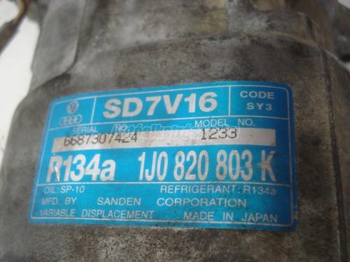 VOLKSWAGEN POLO,  CADDY,  GOLF IV | SEAT INCA | AUDI A3 | SKODA OCTAVIA - 2002 - 1J0820803K - kompresszor, klíma