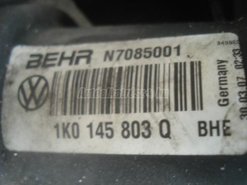 SEAT ALTEA | AUDI A3 | VOLKSWAGEN GOLF V,  TOURAN,  CADDY,  JETTA,  GOLF | SKODA OCTAVIA,  SUPERB - 2006 - 1K0145803Q - töltőlevegőhűtő
