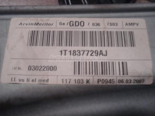 VOLKSWAGEN TOURAN - 2006 - 1T1837729AJ - ablakemelő szerkezet