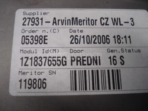 SKODA OCTAVIA - 2006 - 1Z1837656, 1Z1837655, 1Z1837656G, 1Z1837655G - ablakemelő