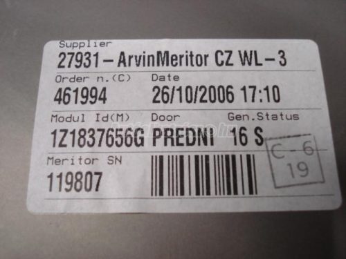 SKODA OCTAVIA - 2006 - 1Z1837656, 1Z1837655, 1Z1837656G, 1Z1837655G - ablakemelő
