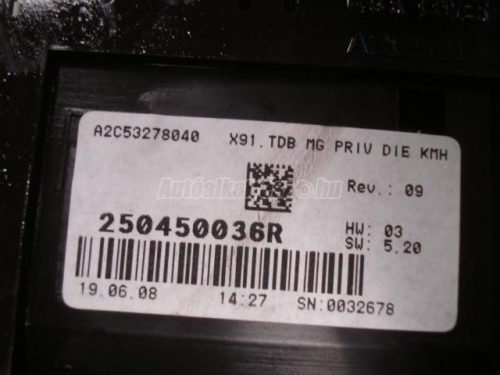 RENAULT LAGUNA - 2010 - 250450036R - óracsoport