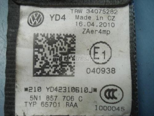 VOLKSWAGEN TIGUAN - 2009 - 5N1857706C - biztonsági öv