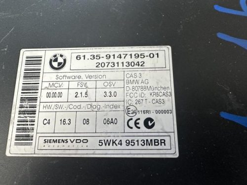 BMW 1-ES SOROZAT - 2008 - 5WK49513MBR - vezérlőegység