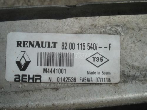 RENAULT MEGANE,  SCENIC,  GRAND SCENIC - 2006 - 8200115540 - töltőlevegőhűtő