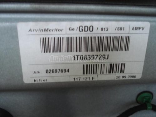 VOLKSWAGEN TOURAN - 2005 - ablakemelő szerkezet