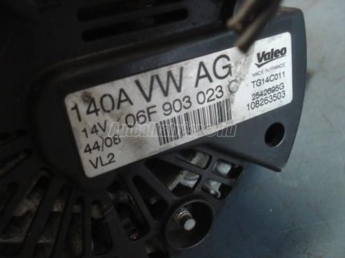 VOLKSWAGEN PASSAT,  CADDY,  GOLF VI,  GOLF PLUS,  SHARAN | SKODA OCTAVIA | SEAT ALHAMBRA | AUDI A4,  A3 - 2006 - 06F903023C - generátor