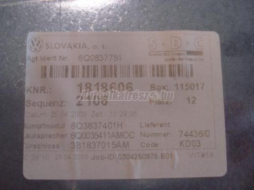 VOLKSWAGEN POLO IV - 2003 - ablakemelő szerkezet